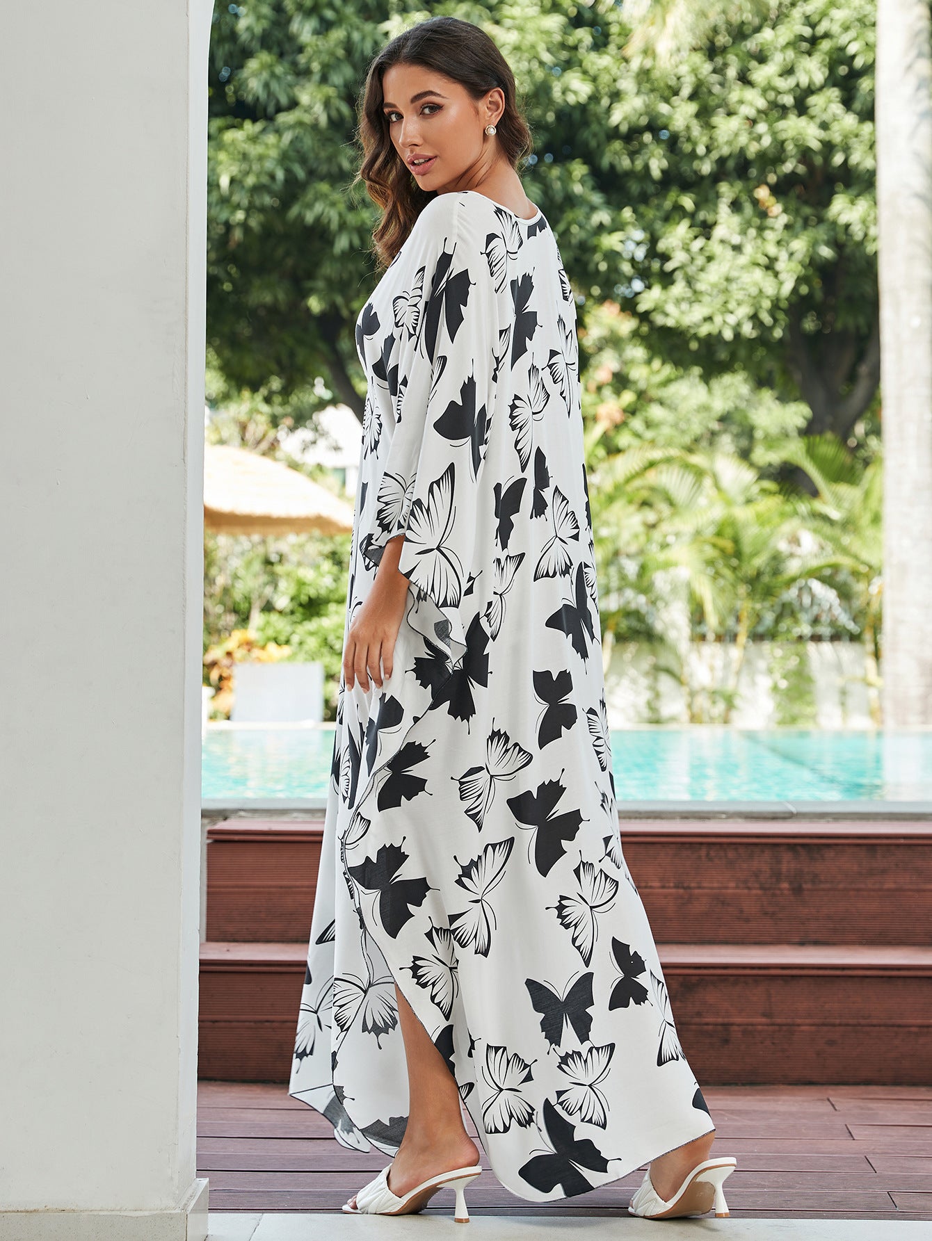 Cotton Beach Cover-up Vacation Sun Protection Long Dress