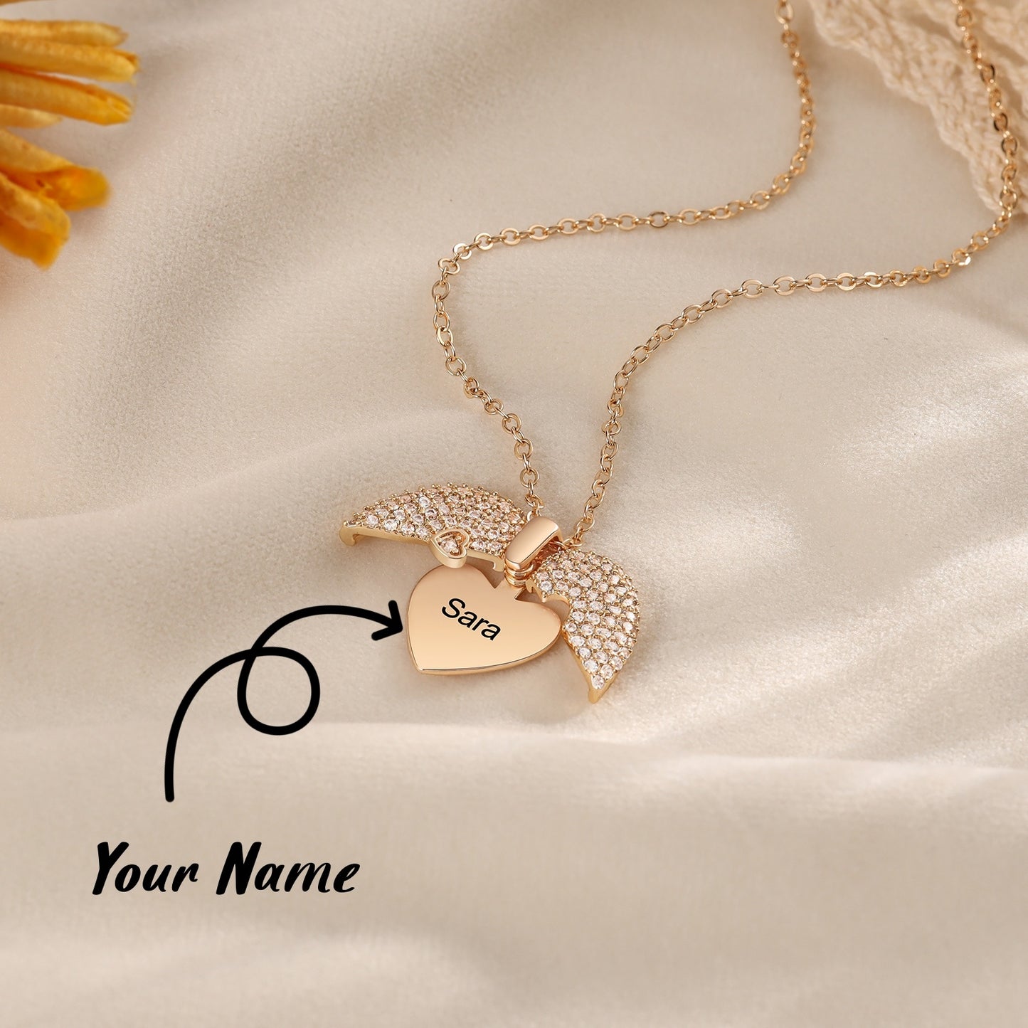 Personalized Name Heart Locket Necklace Zirconia Paved Custom Engraved Pendant Christmas Gifts For Mother Grandma