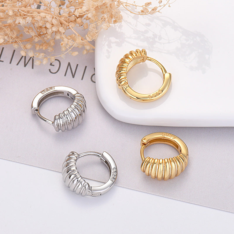 European And American Ins Style Simple Thread Croissant Earrings