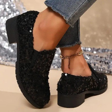 All-matching Gommino Flat Shallow Mouth Sequin Casual Shoes