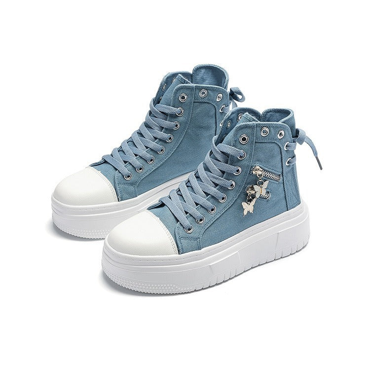 New Outdoor All-matching Butterfly Zipper Canvas Shoes