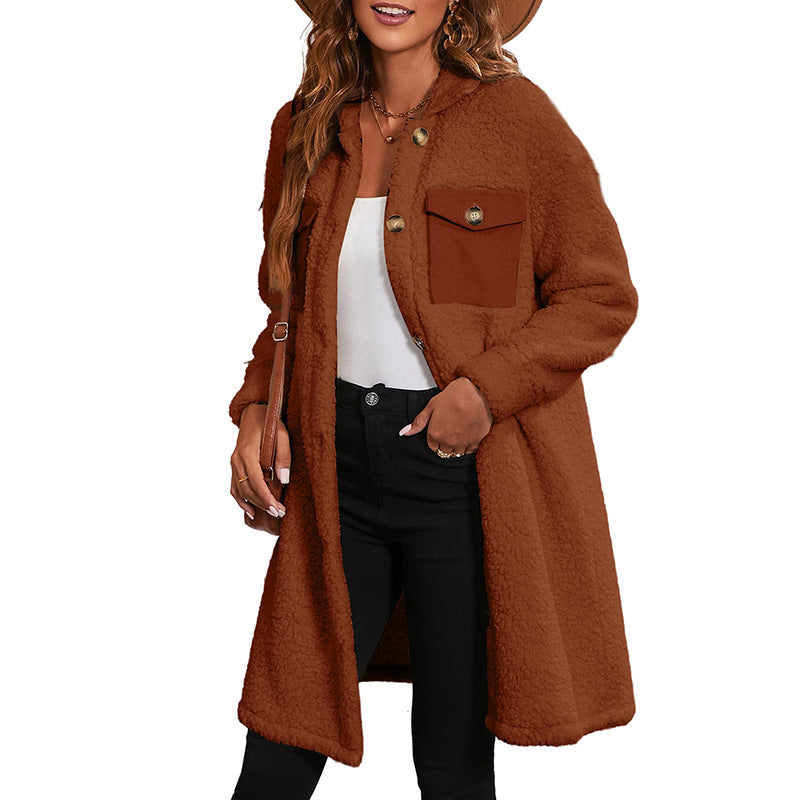 European And American Leisure Lambswool Warm Jacket For Women