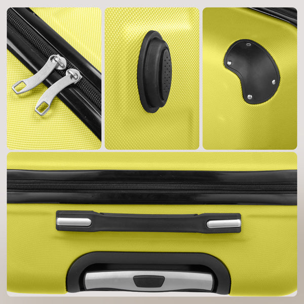 3-in-1 Trolley Case 20in 24in 28in ABS Aluminum Alloy Trolley Macaron Color - Cream Yellow