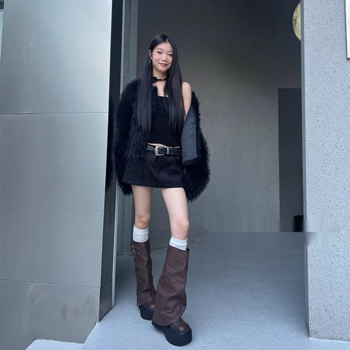 Thick Bottom Autumn And Winter Below The Knee Boots Women