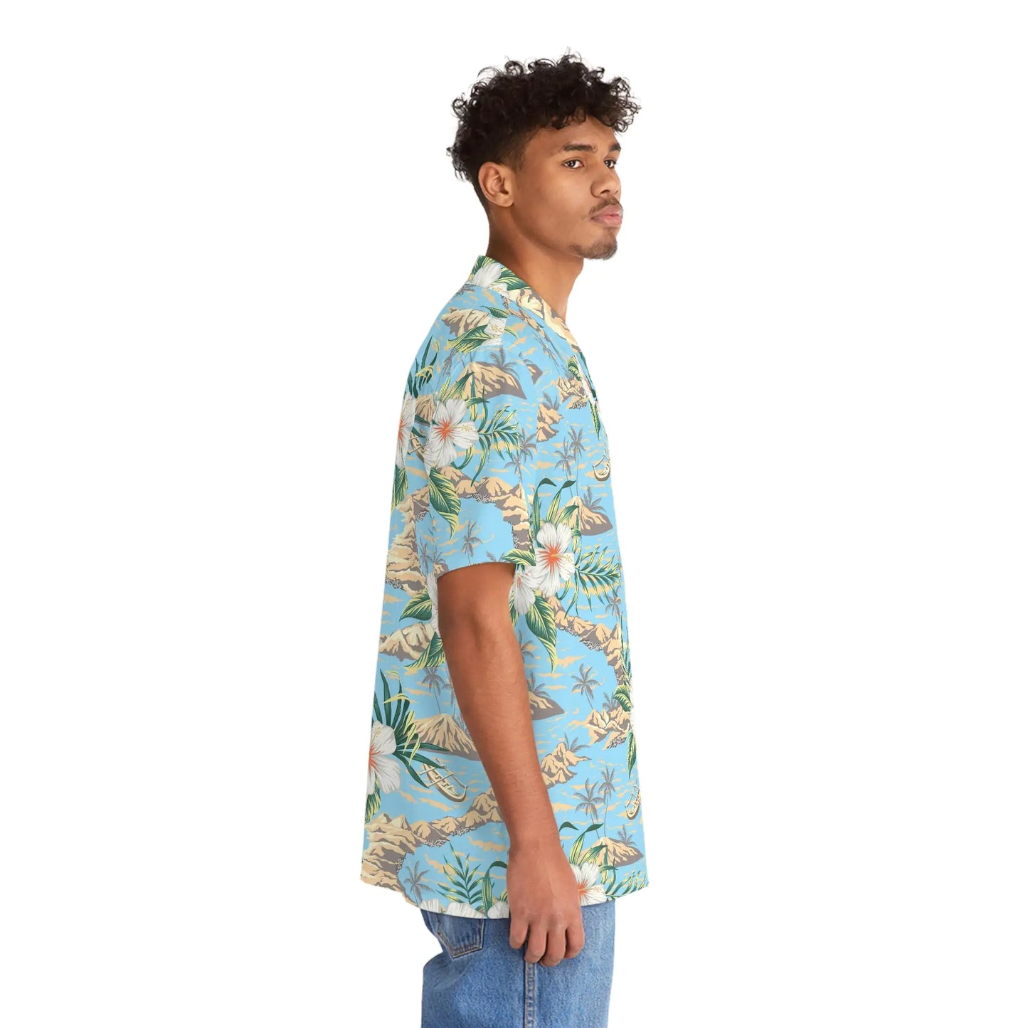 Men's Tropical Island Print Hawaiian Shirt